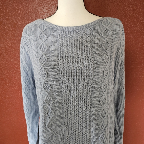 JEANNE PIERRE Soft Blue Cable Knit Sweater - Picture 3 of 8